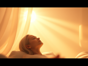 Woman in relaxation demonstrating recovery from freeze response and nervous system regulation