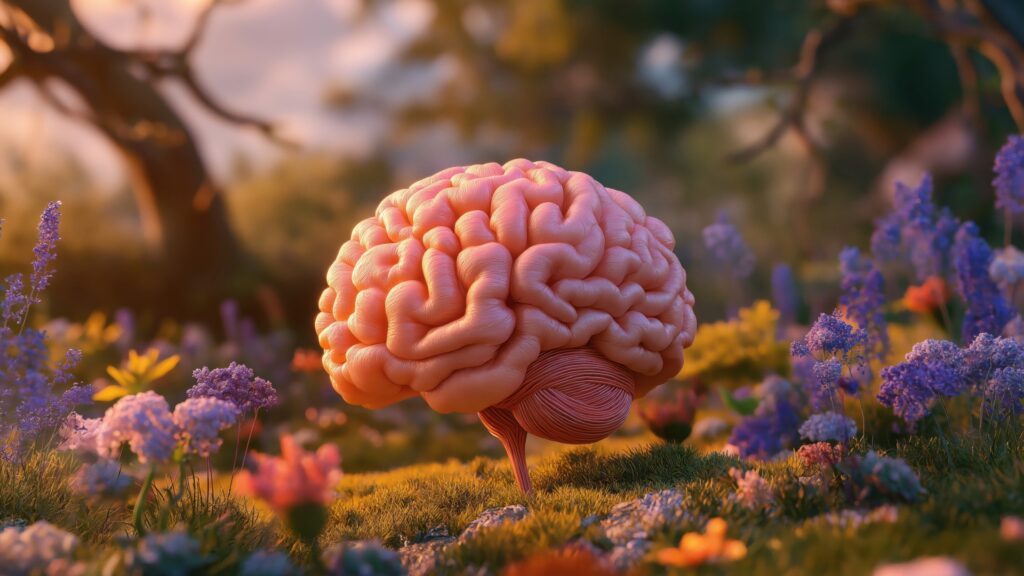 Brain in nature symbolising ADHD burnout, nervous system overwhelm and somatic healing – Abi Beri somatic therapist Ireland
